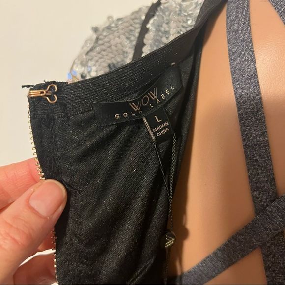 Silver Sequined 2 Piece Skirt Cropped Jacket - Picture 6 of 16